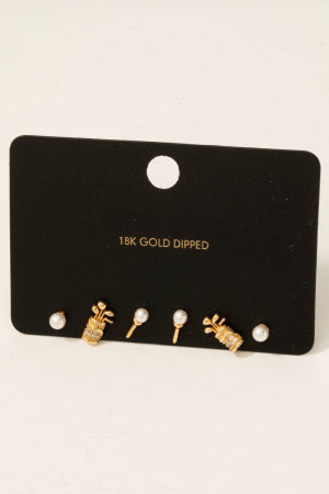 Gold Dipped Golf Studs