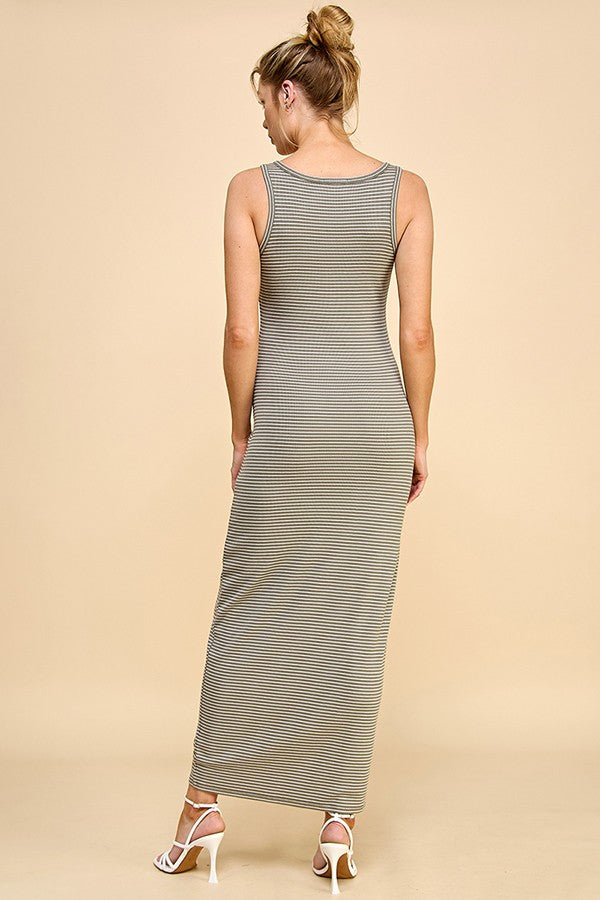 Button Front Henley Maxi Dress