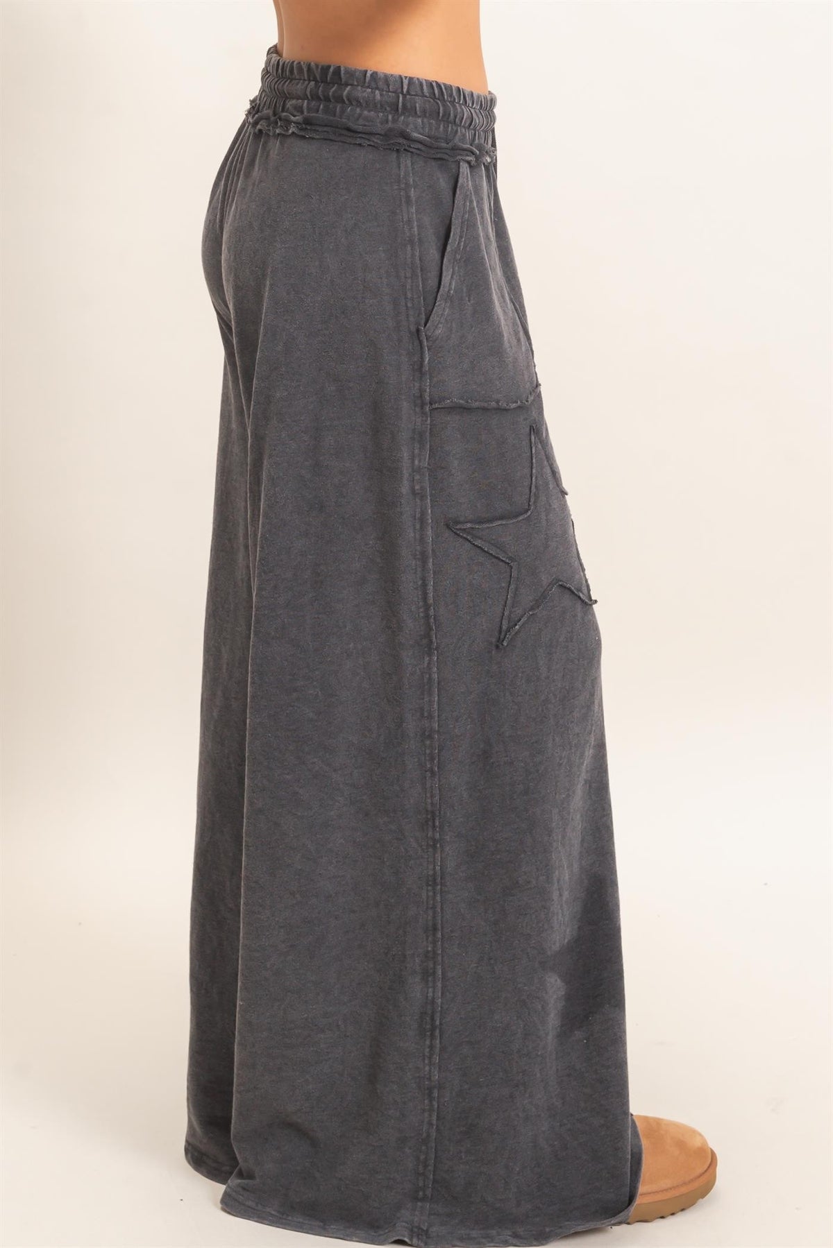 Mineral Wash Star Patch Sweats