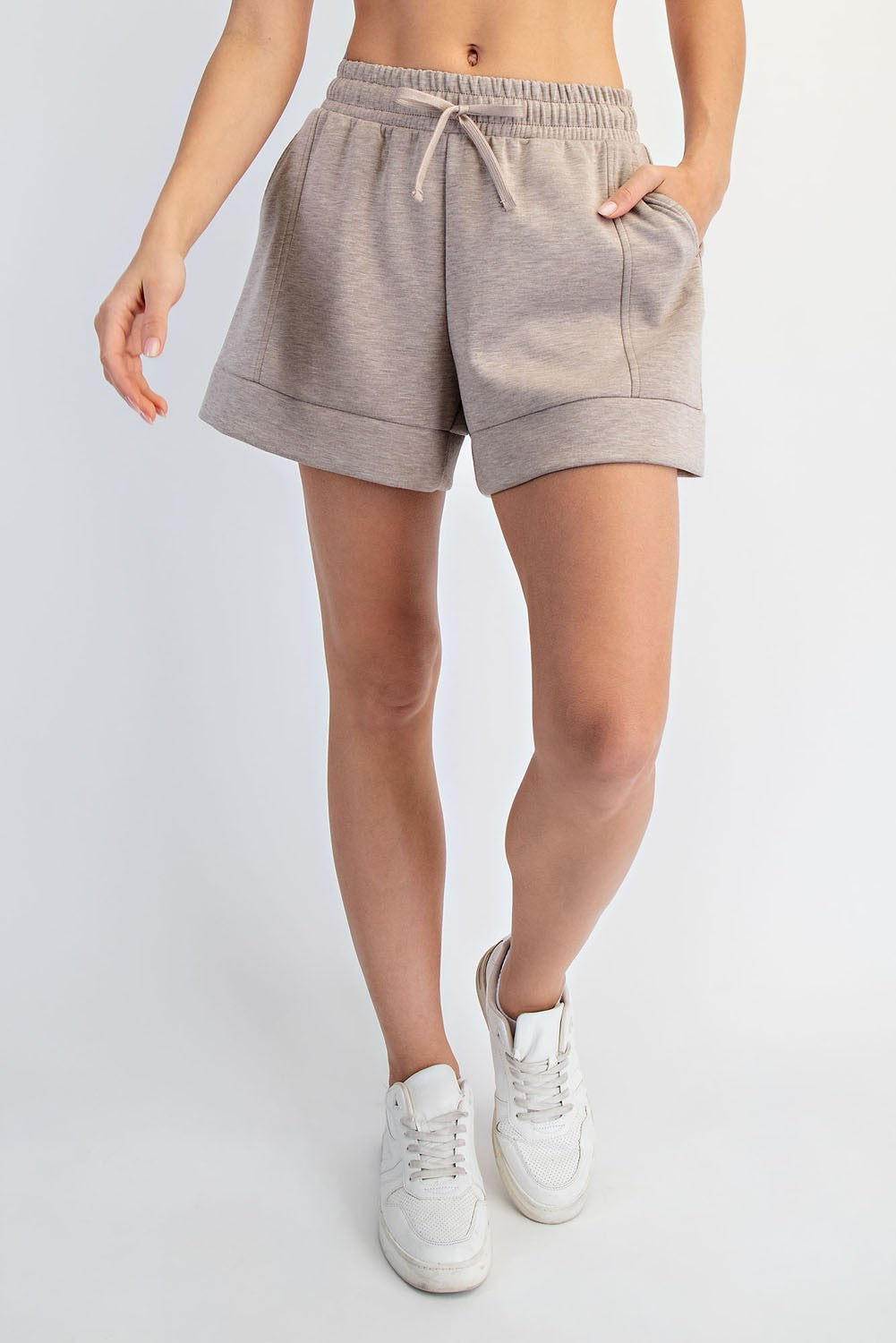 Modal Scuba Short Pants-Taupe