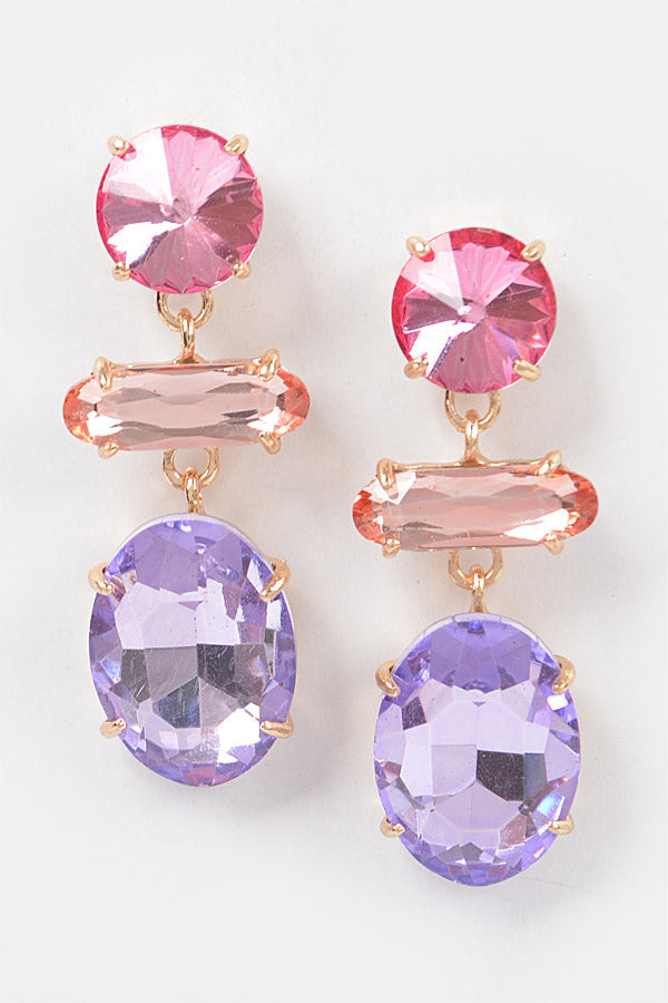 Tropical Stone Earring- Pink