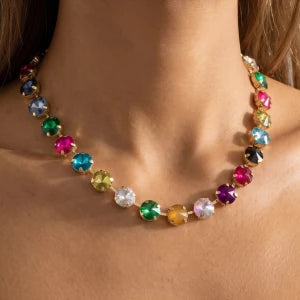 Chunky Jewel Tone Necklace