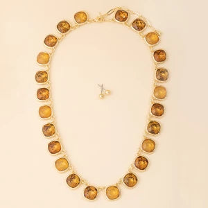 Cushion Cut Crystal Riviere Collar Necklace