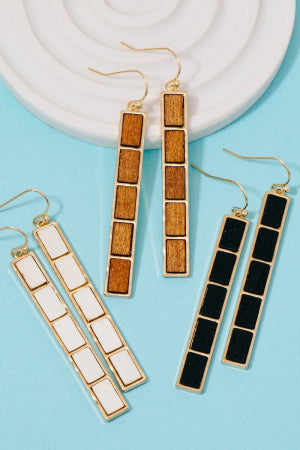 Wooden Drop Earrings
