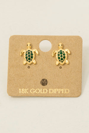 Turtle Earrings-Gold