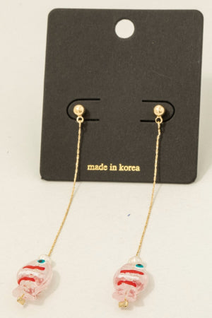 Fish Dangle Earrings-Pink