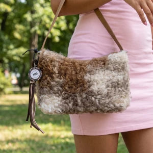 Plush Sherpa Shoulder Bag-Multi