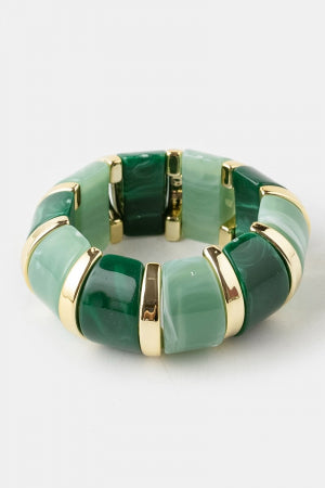 Chunky Block Bracelet-Green