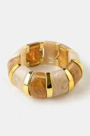 Chunky Block Bracelet-Brown