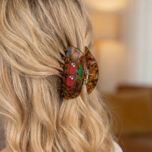 Leopard Cherry Hair Clip