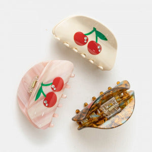 Leopard Cherry Hair Clip