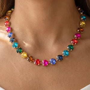 Chunky Winter Jewel Tone Necklace