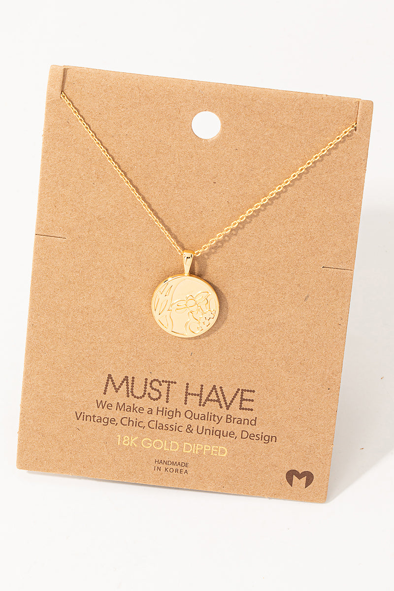 Bee Coin Pendant Necklace-Multi