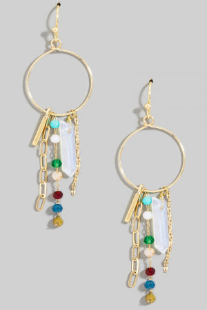 Beads and Gems Drop Earrings