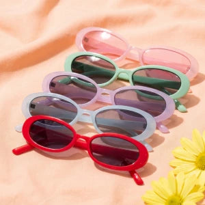 Retro Oval Slim Sunglasses