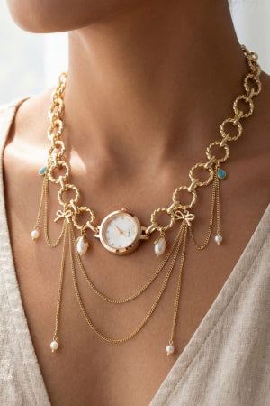 Watch Necklace Layers