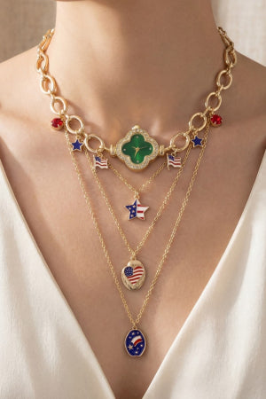 Patritoic Watch Charm Necklace