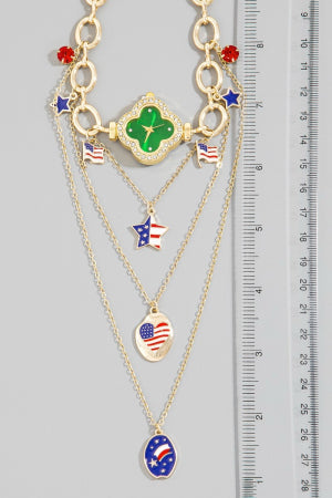 Patritoic Watch Charm Necklace
