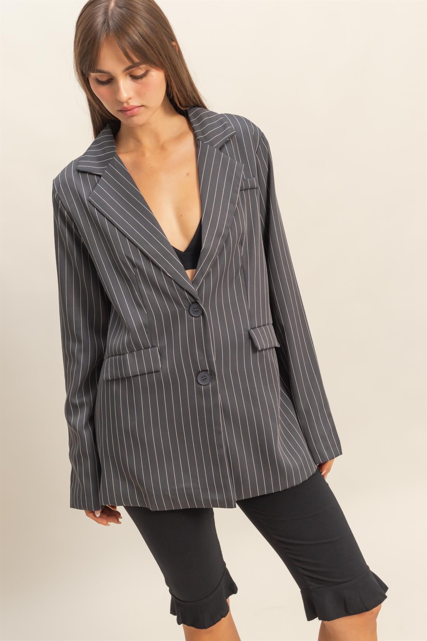 Pin Stripe Oversized Blazer