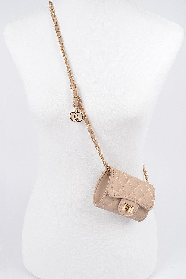 Mini Quilted Chain Belt Bag