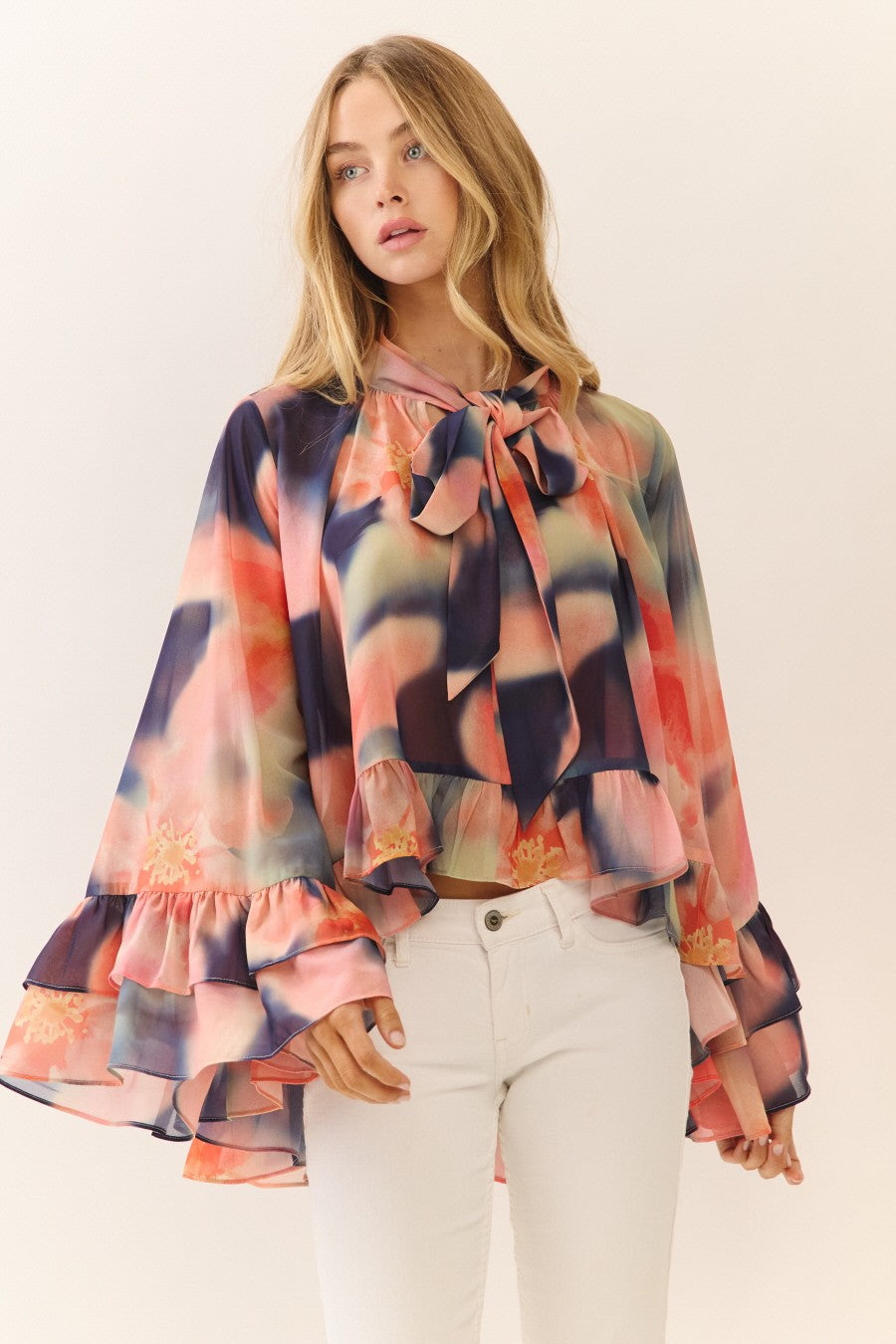 Watercolor Flowing Blouse