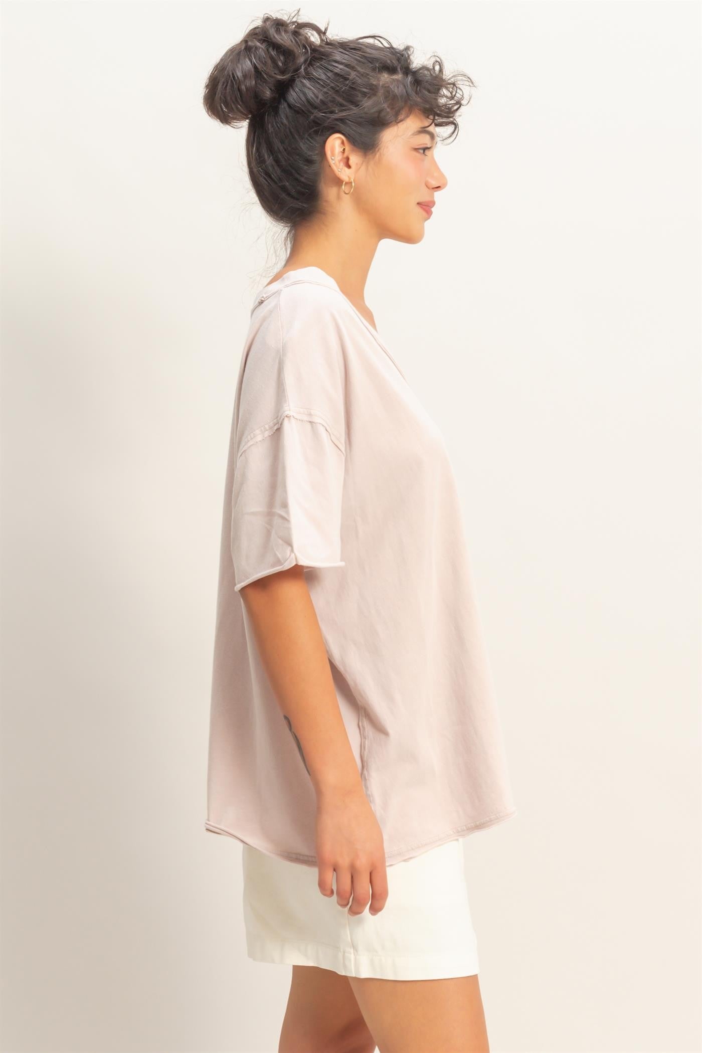 Cotton Wash Shirt-Taupe