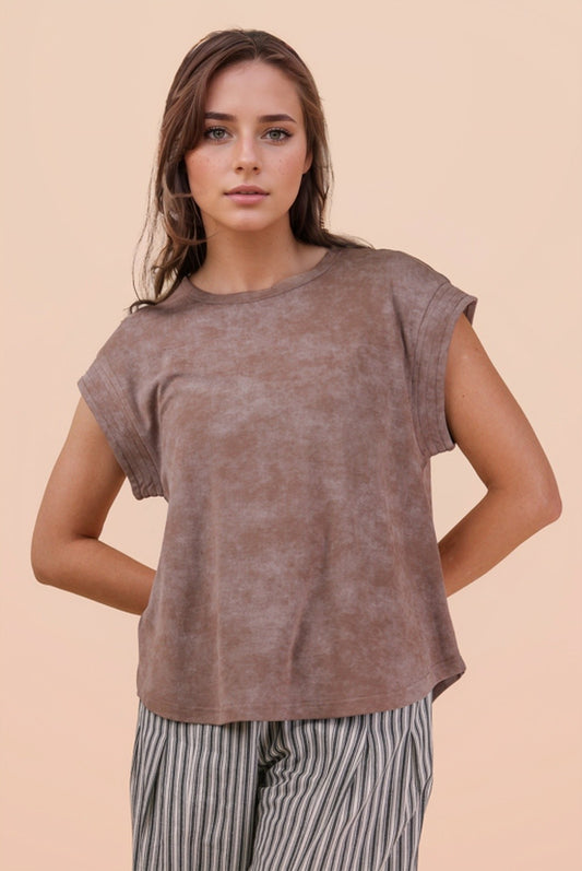 Sleeve Detail Washed Top
