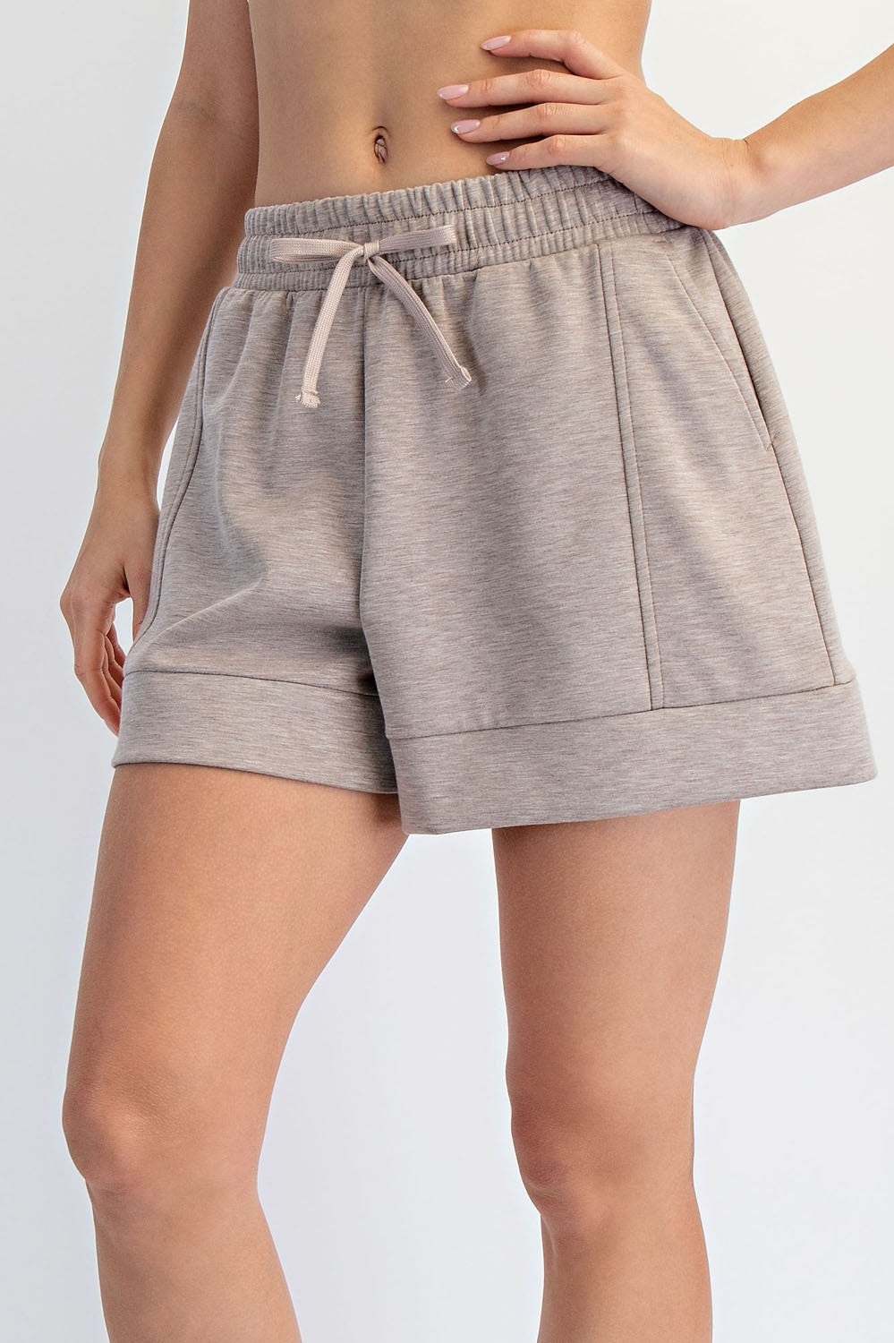 Modal Scuba Short Pants-Taupe