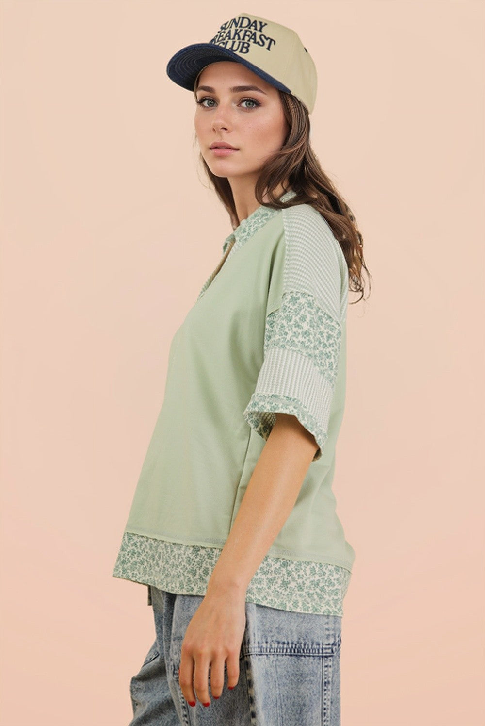 Cute & Casual Floral Henley