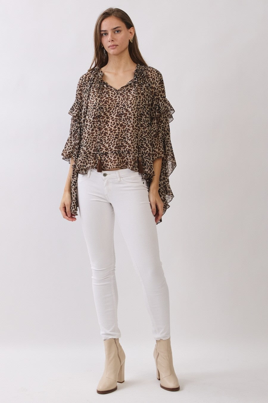 Leopard Printed Chiffon Blouse