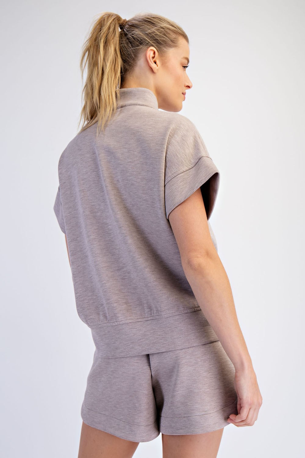 Modal Scuba Quarter Zip Top-PLUS