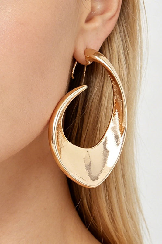 Twisting Gold Loop Earrings