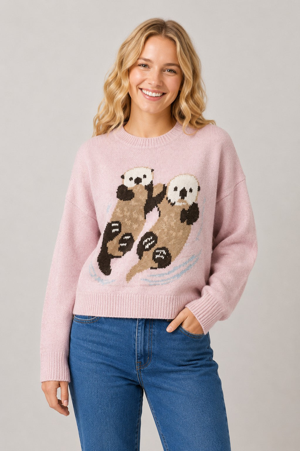 Sea Otter Pullover Long-Sleeve Sweater