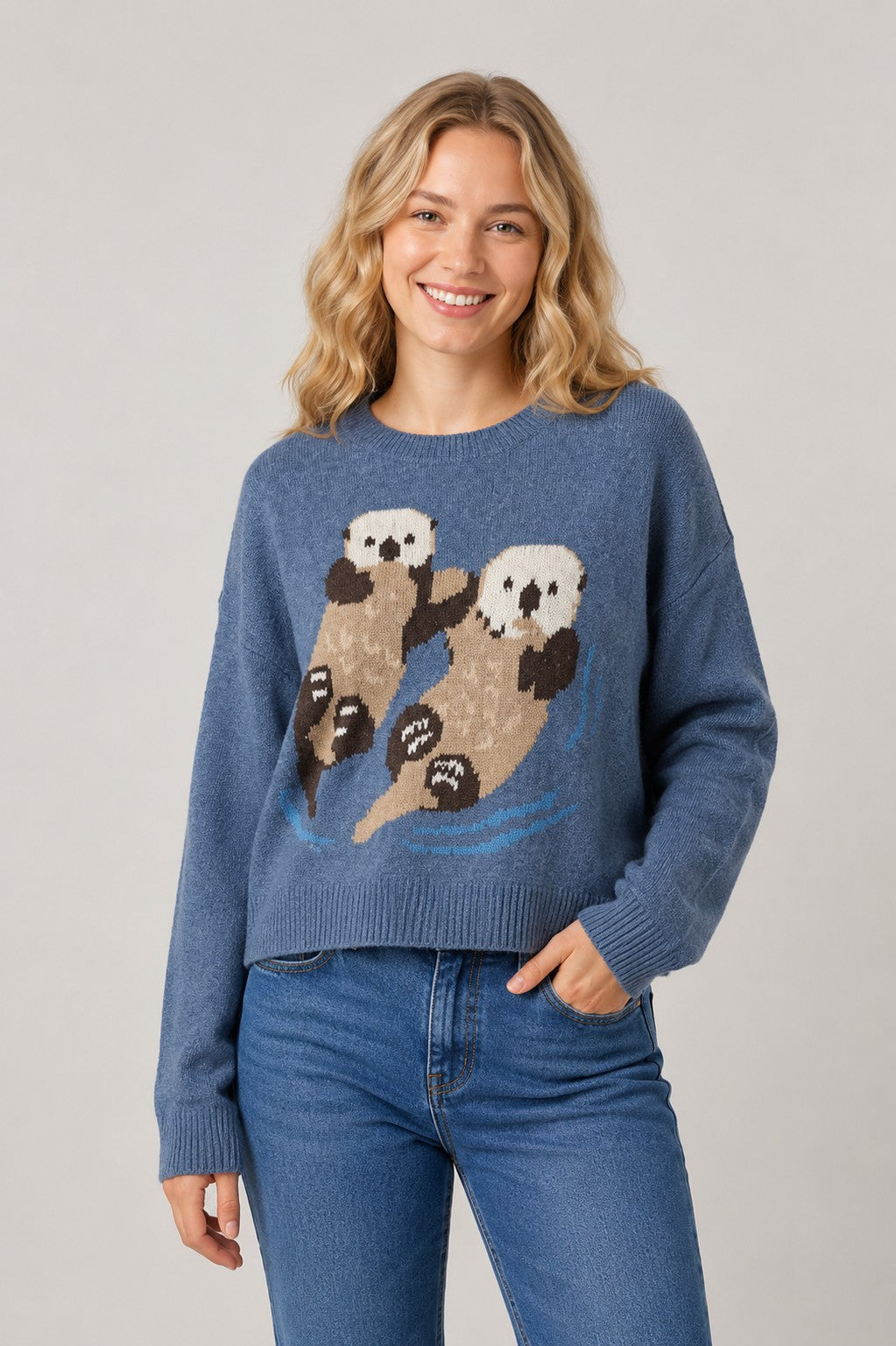 Sea Otter Pullover Long-Sleeve Sweater