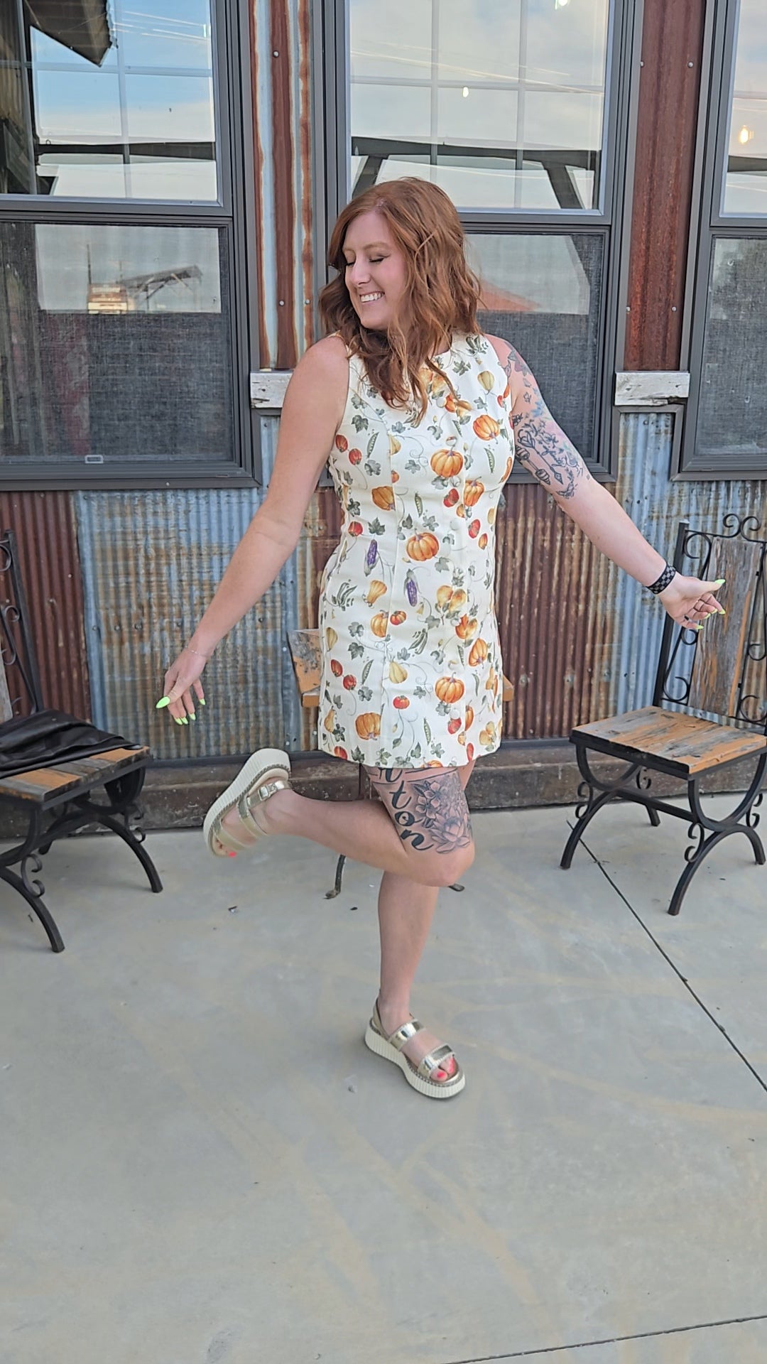 Pumpkin Patch Button Down Dress