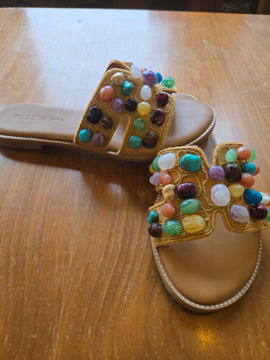 Gem Stone Slip on Sandal