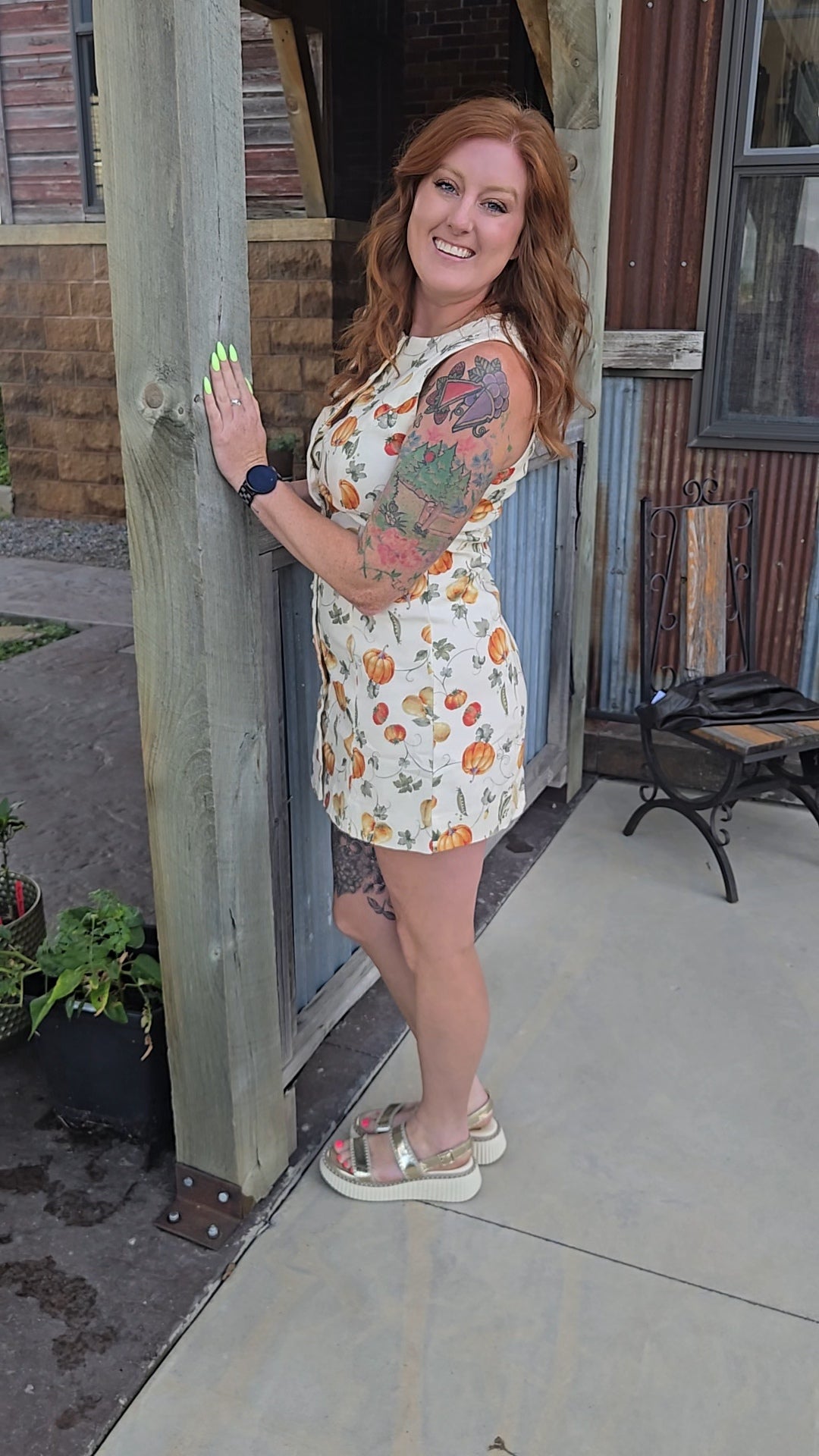Pumpkin Patch Button Down Dress
