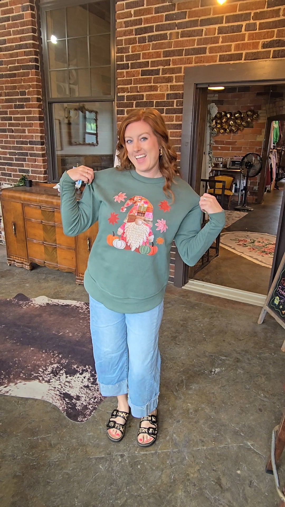 Patchwork Gnome Crew Neck