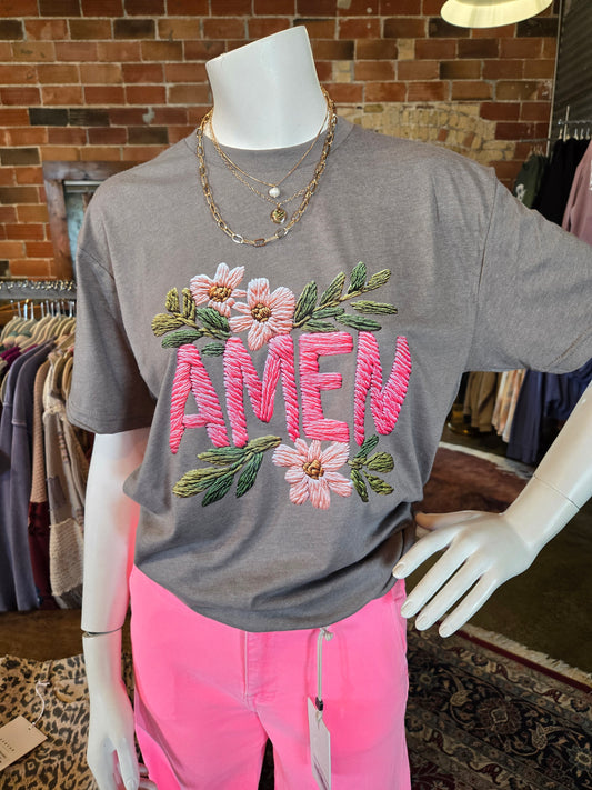 AMEN Embroidery Graphic Shirt