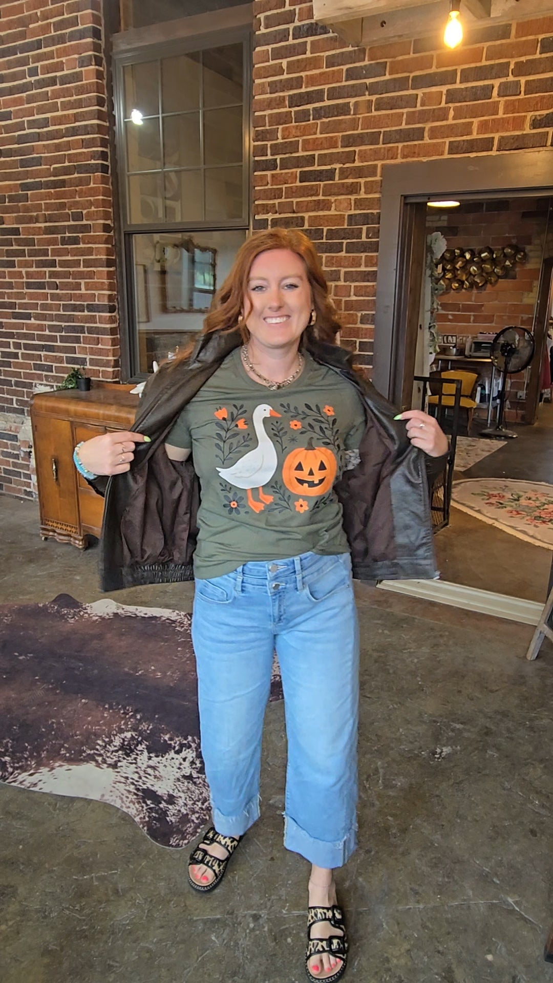 Fall Goose Pumpkin Top