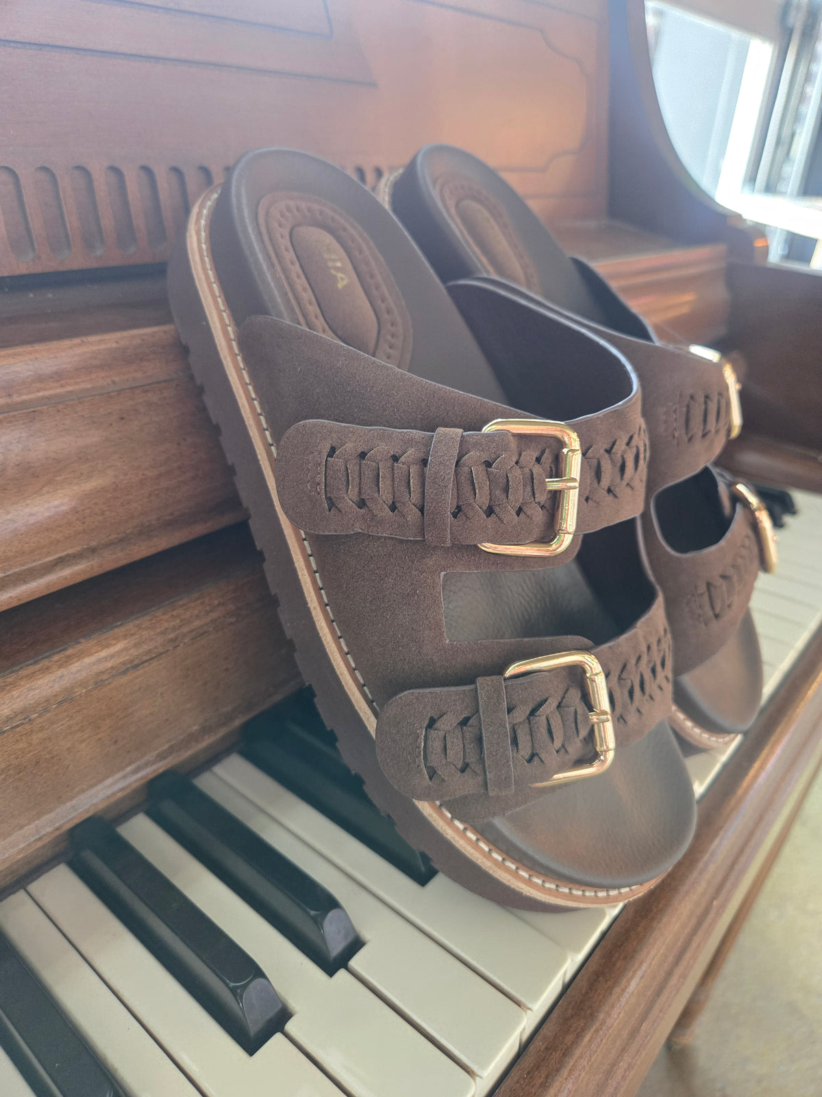 Marley Chocolate Braided Sandals
