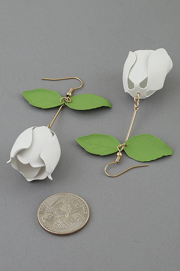 Blossoming Rose Dangle Earrings