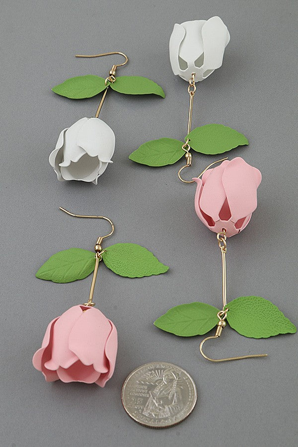 Blossoming Rose Dangle Earrings