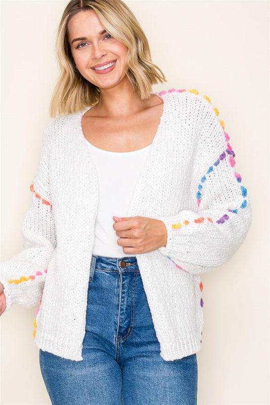 Chunky Knit Color Pop Cardigan