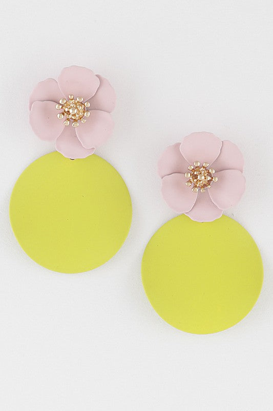 Floral Lemon Drop Earrings