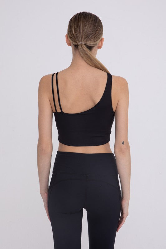 Asymmetrical Straps ActiveTank-Black