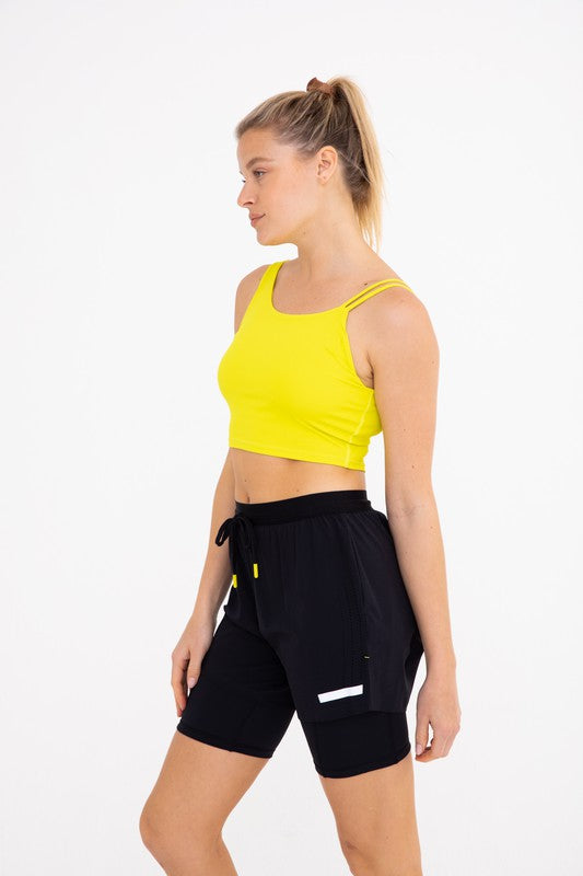 Asymmetrical Straps ActiveTank-Lime