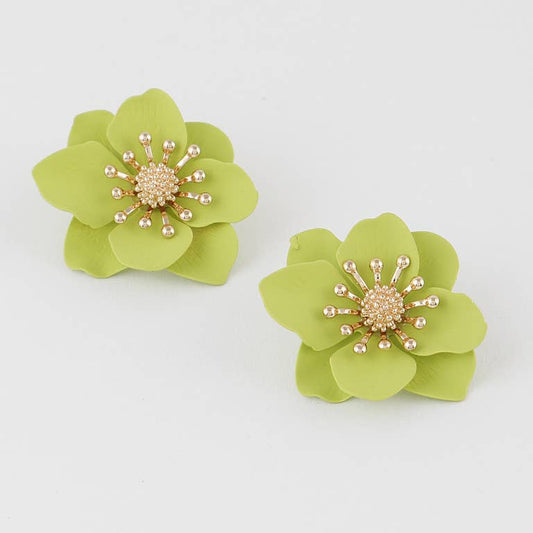 Show Off Earrings-Lime